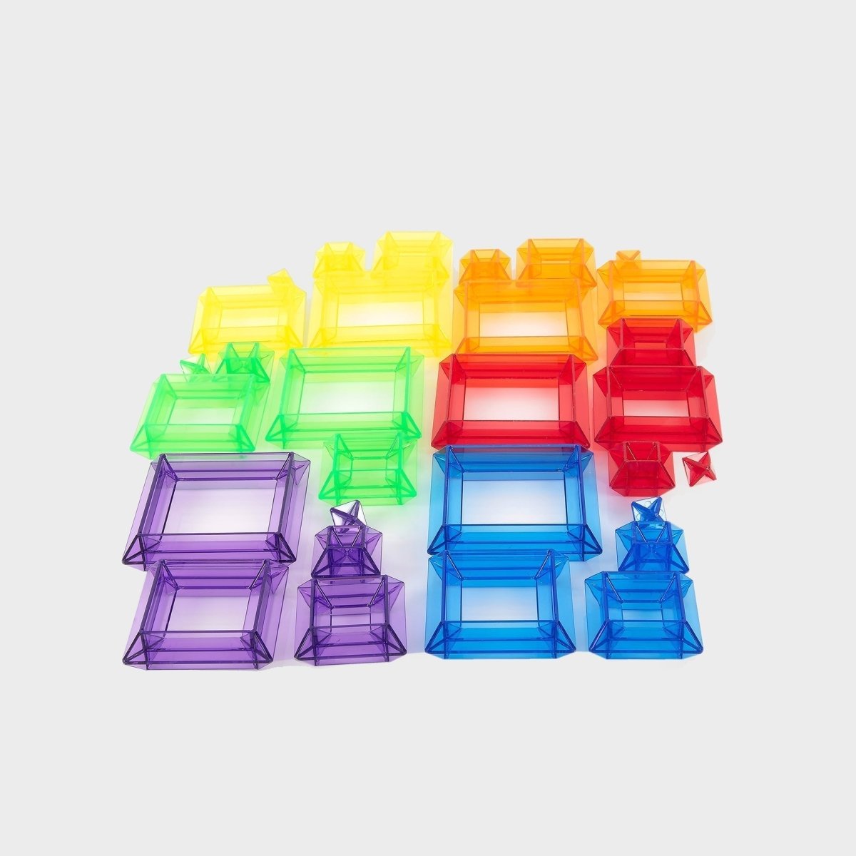 Translucent Colour Pyramid Builder - Pack of 30 – Baby Toys & Activity Equipment for children, available at Learning Bugs UK