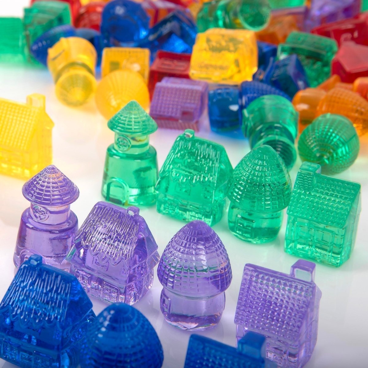 Translucent Colour Homes - Pack of 72 – Baby Toys & Activity Equipment for children, available at Learning Bugs UK
