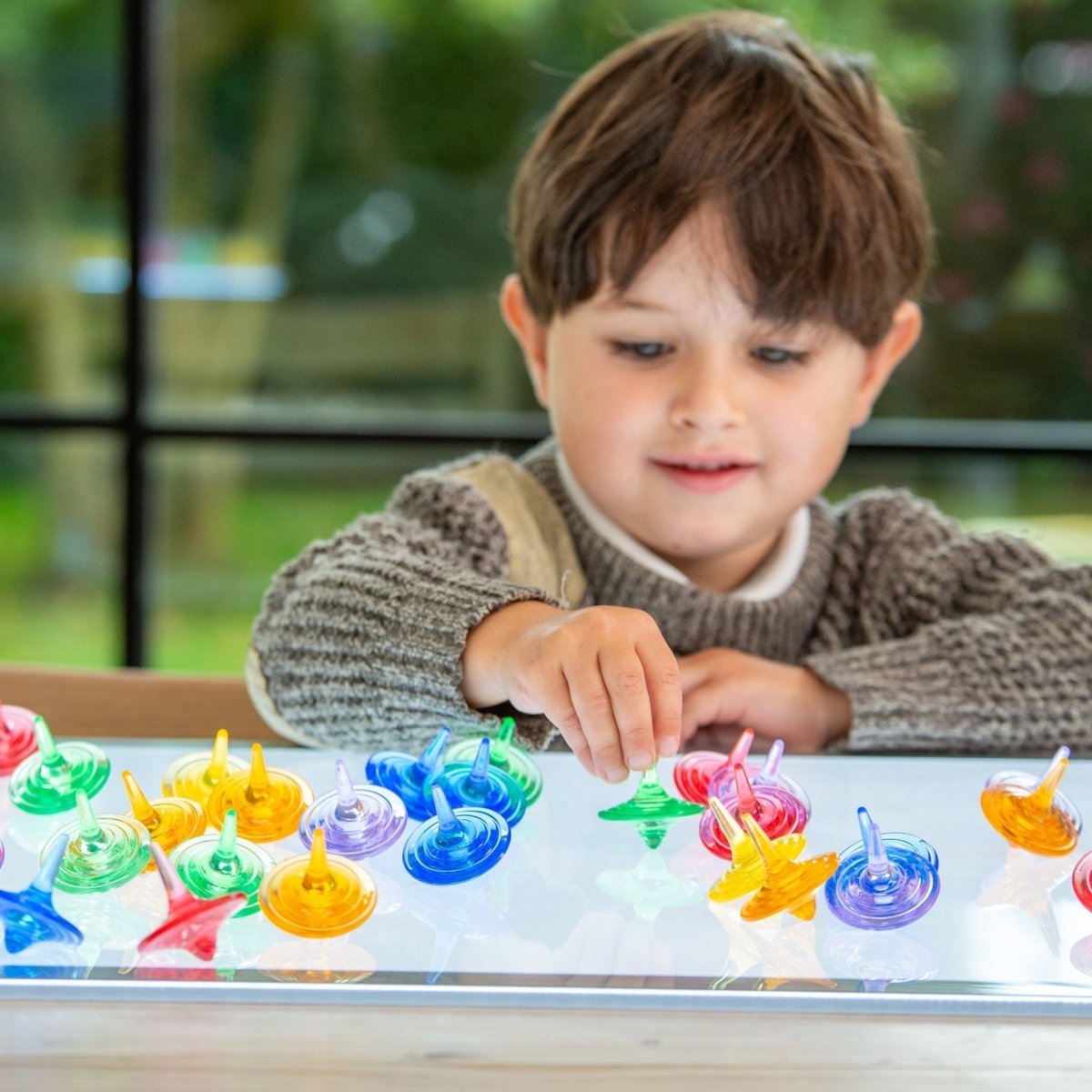 Translucent Colour Spinners - Pack of 36 – Baby Toys & Activity Equipment for children, available at Learning Bugs UK