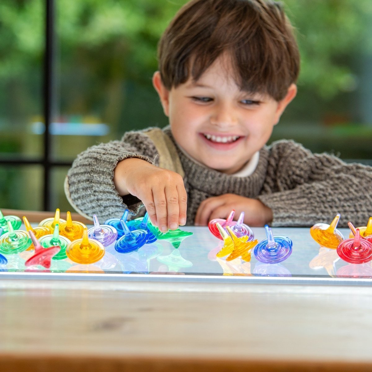 Translucent Colour Spinners - Pack of 36 – Baby Toys & Activity Equipment for children, available at Learning Bugs UK