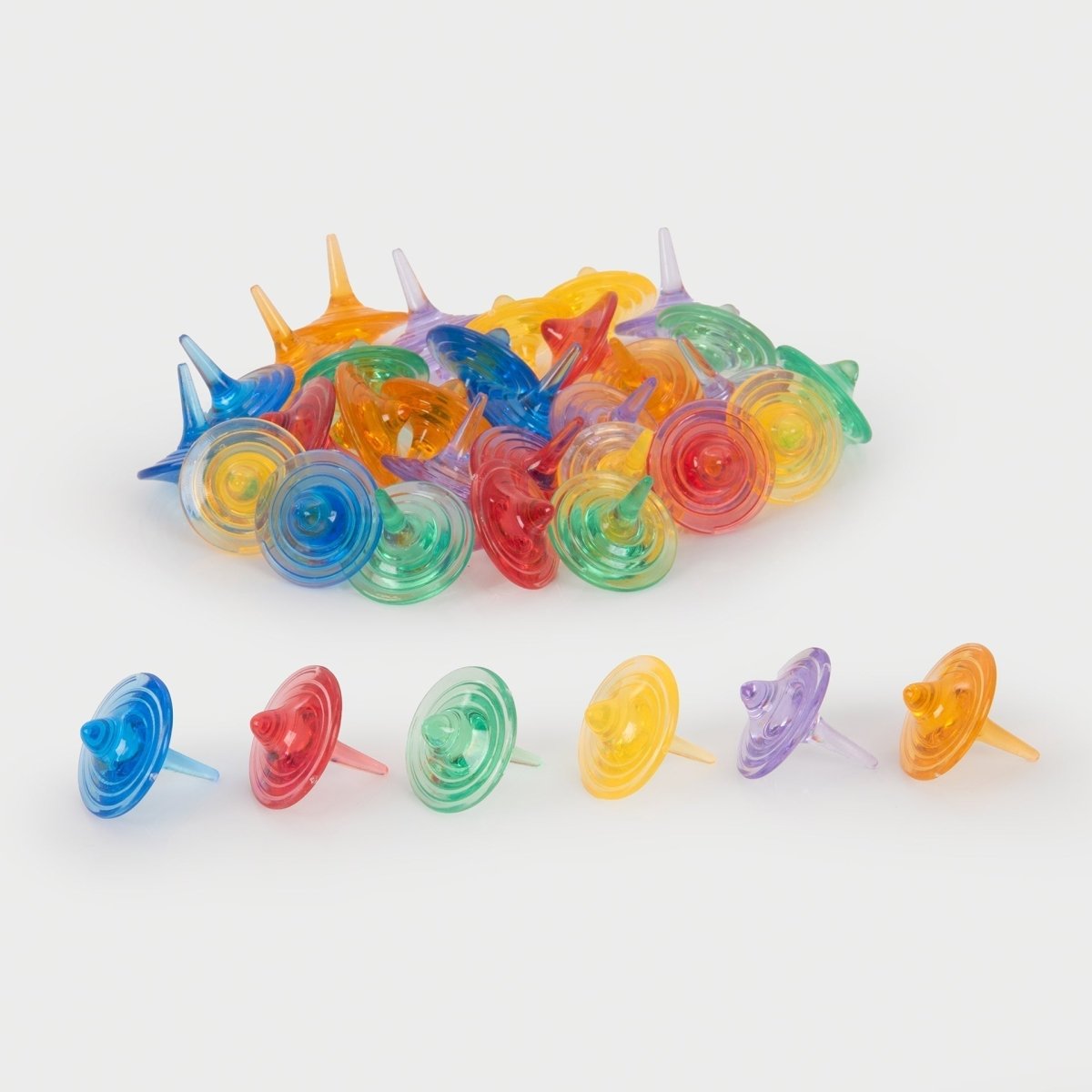 Translucent Colour Spinners - Pack of 36 – Baby Toys & Activity Equipment for children, available at Learning Bugs UK