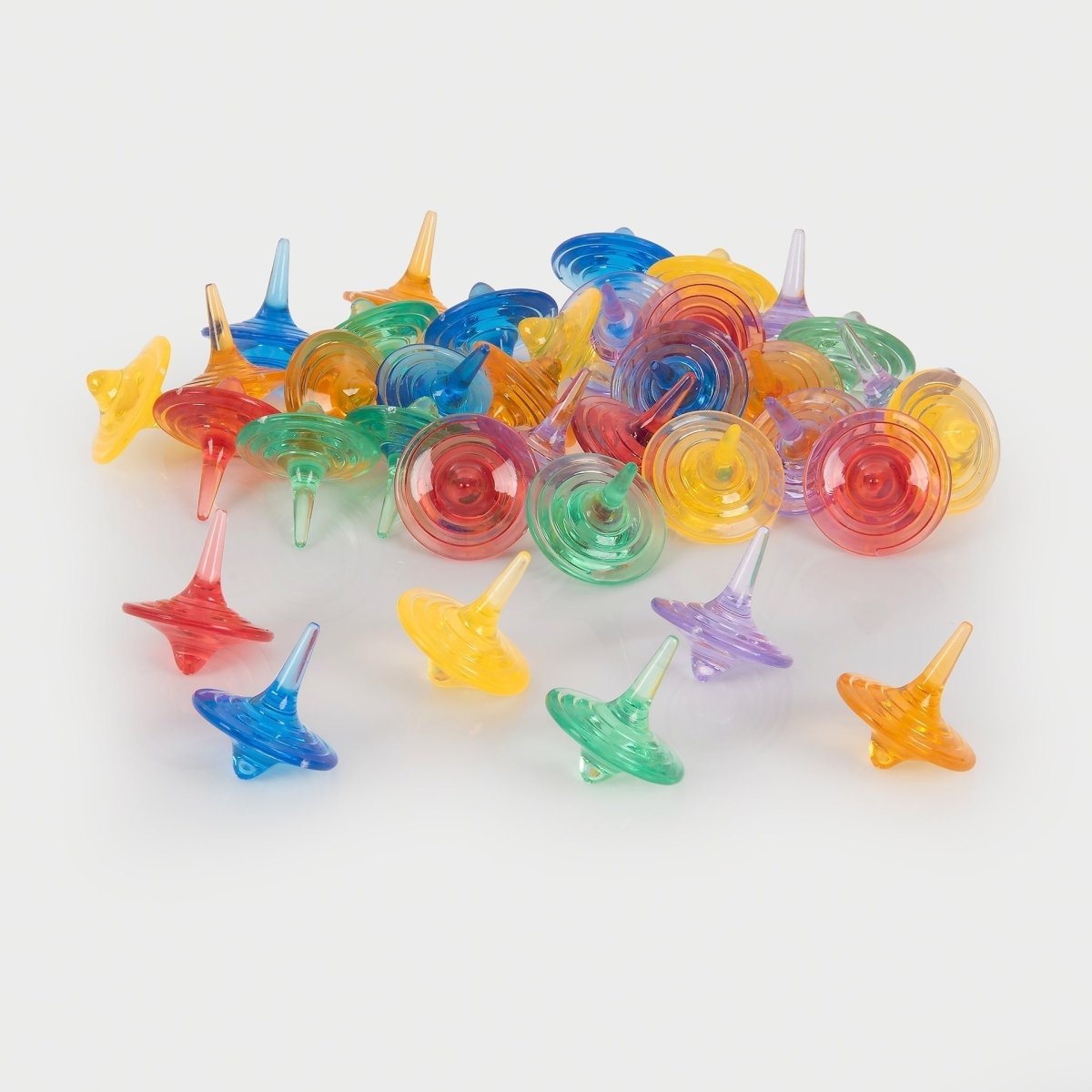 Translucent Colour Spinners - Pack of 36 – Baby Toys & Activity Equipment for children, available at Learning Bugs UK