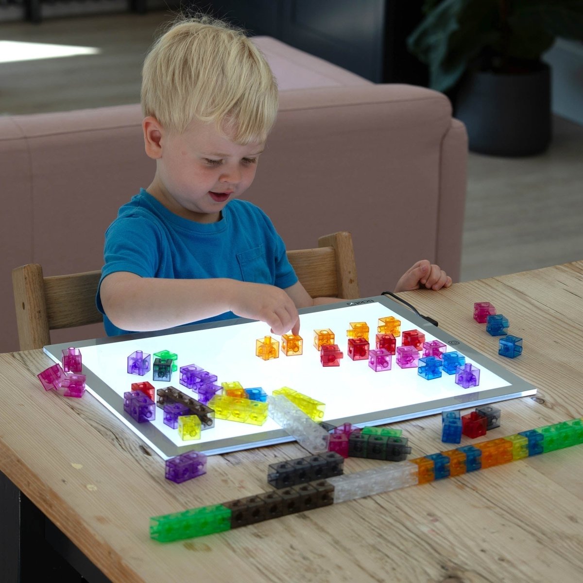 Translucent Colour Linking Cubes – for children, available at Learning Bugs UK