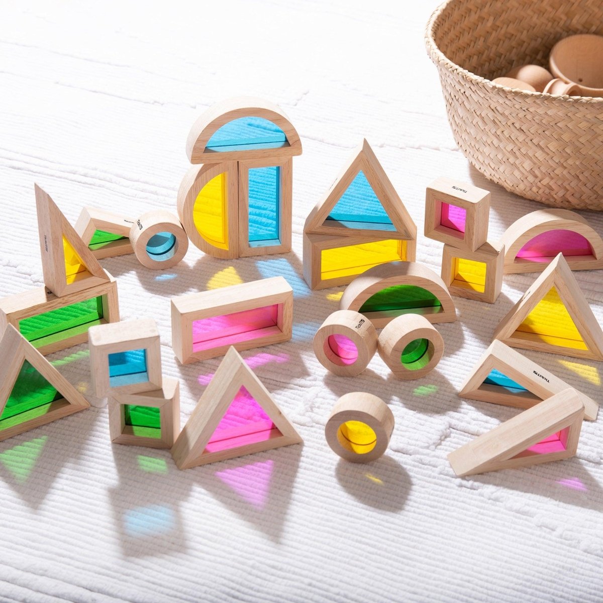Rainbow Block Set – Block Set - Colour for children, available at Learning Bugs UK