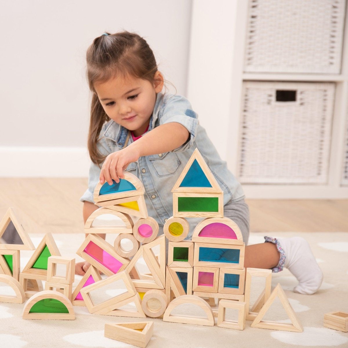 Rainbow Block Set – Block Set - Colour for children, available at Learning Bugs UK