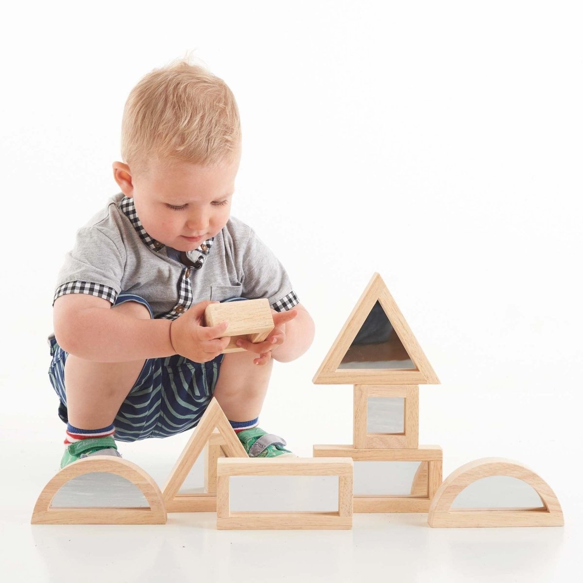 Large Mirror Blocks – Block Set - Mirror for children, available at Learning Bugs UK
