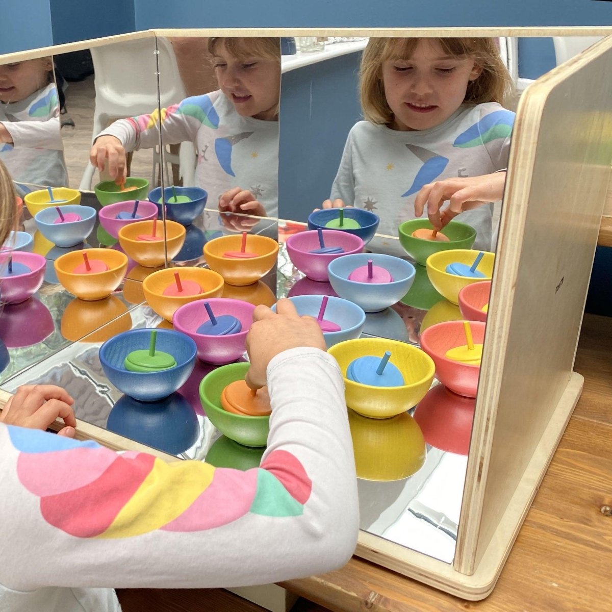 Wooden Exploratory Mirror – Baby Toys & Activity Equipment for children, available at Learning Bugs UK