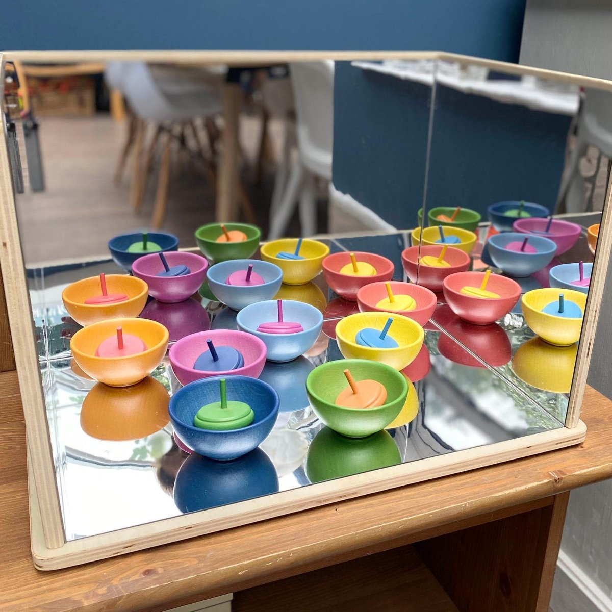 Wooden Exploratory Mirror – Baby Toys & Activity Equipment for children, available at Learning Bugs UK