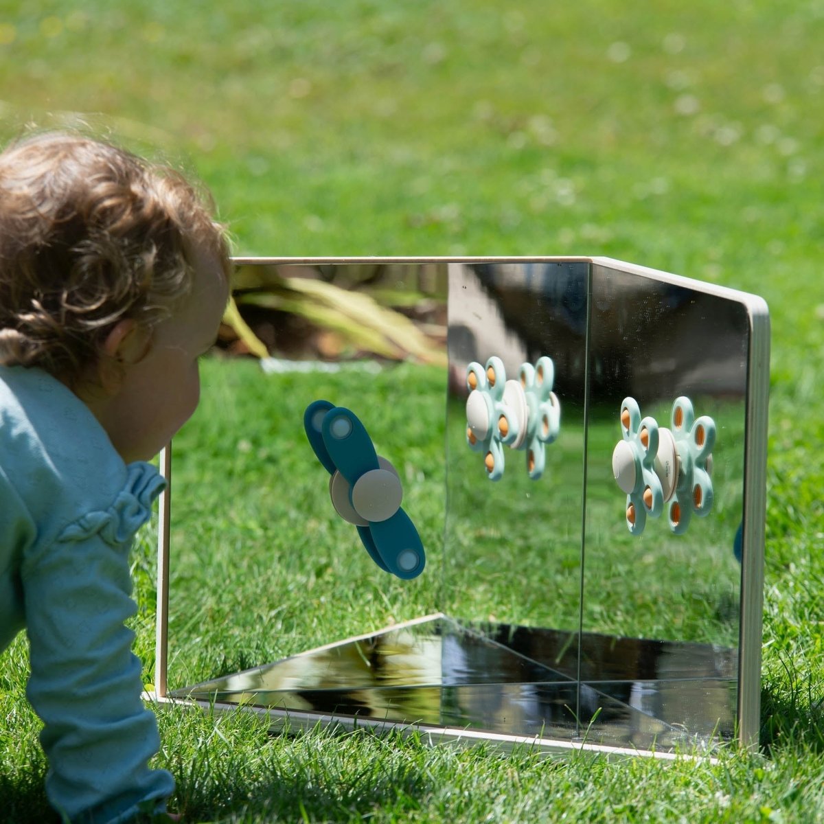 Wooden 4-Way Mirror – Baby Toys & Activity Equipment for children, available at Learning Bugs UK