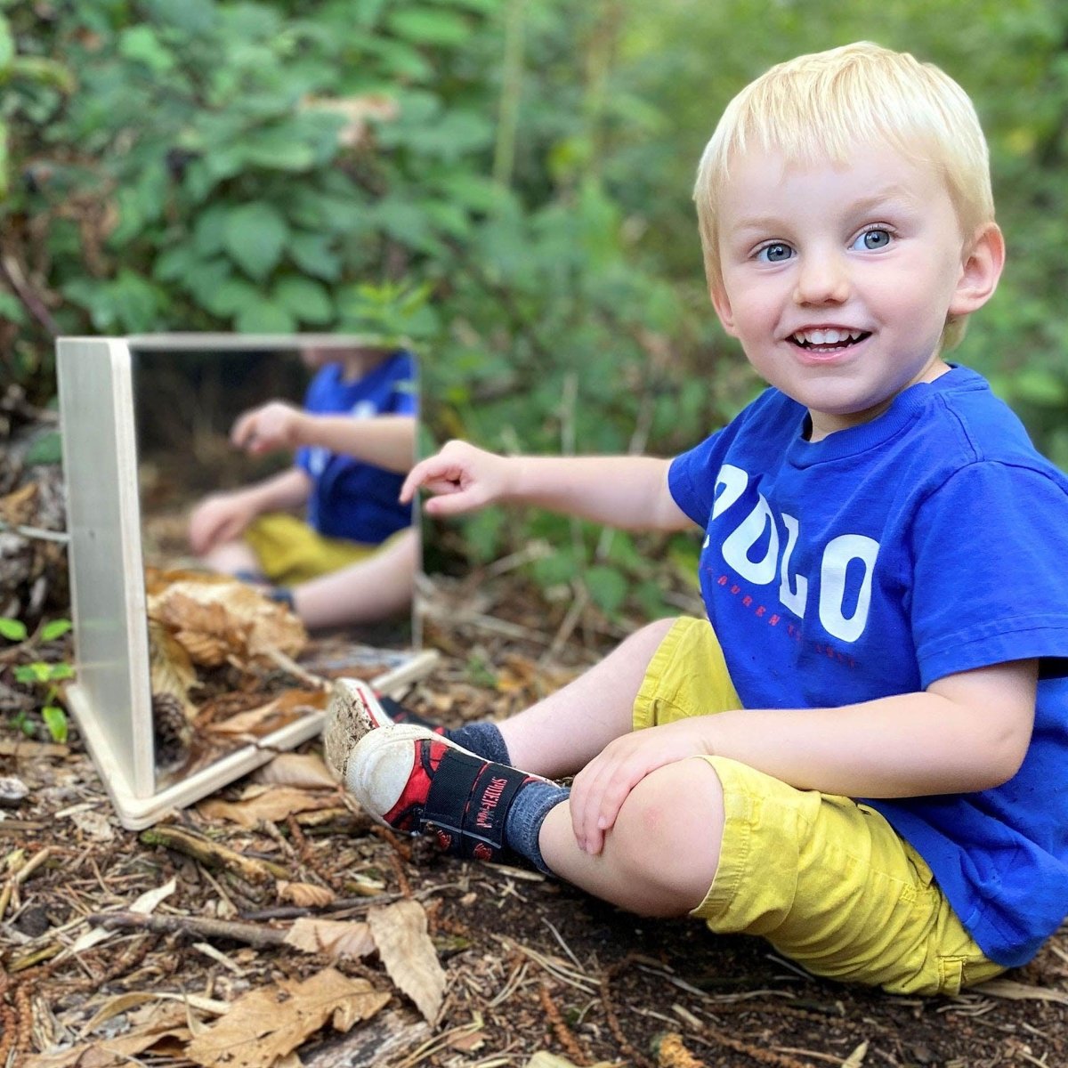 Wooden 4-Way Mirror – Baby Toys & Activity Equipment for children, available at Learning Bugs UK