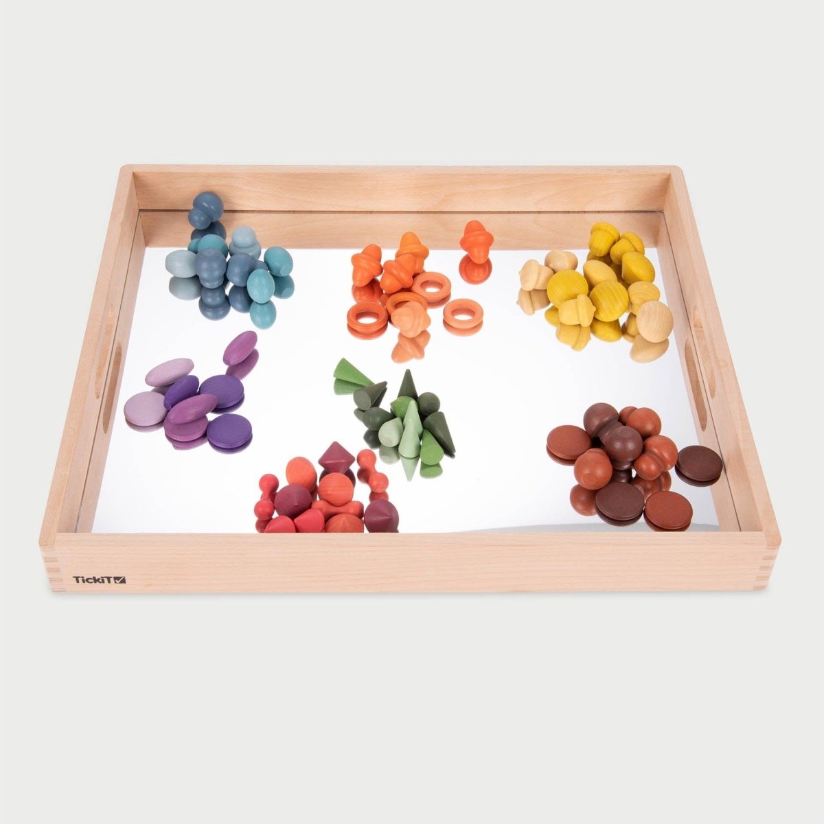 Wooden Mirror Tray – Baby Toys & Activity Equipment for children, available at Learning Bugs UK