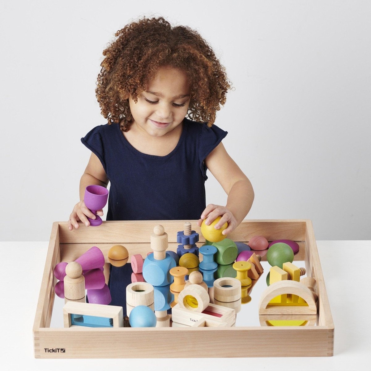 Wooden Mirror Tray – Baby Toys & Activity Equipment for children, available at Learning Bugs UK