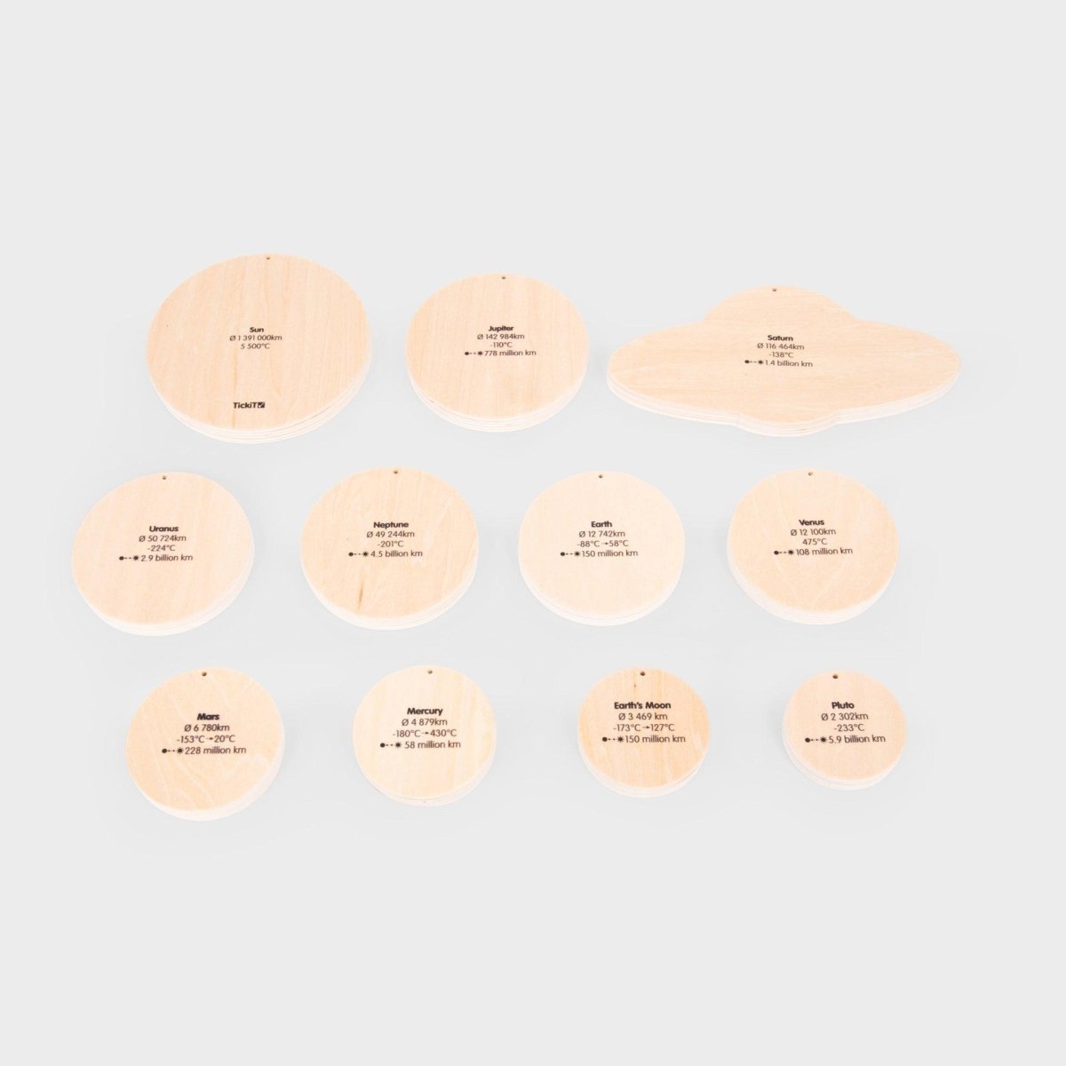 Wooden Solar System Discs – Baby Toys & Activity Equipment for children, available at Learning Bugs UK