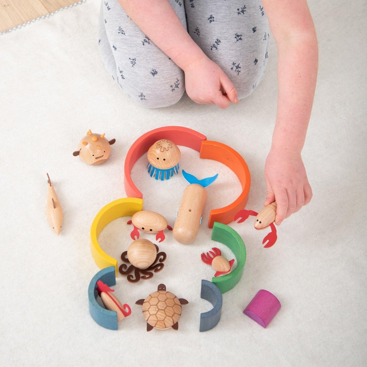 Wooden Sea Creatures – Baby Toys & Activity Equipment for children, available at Learning Bugs UK