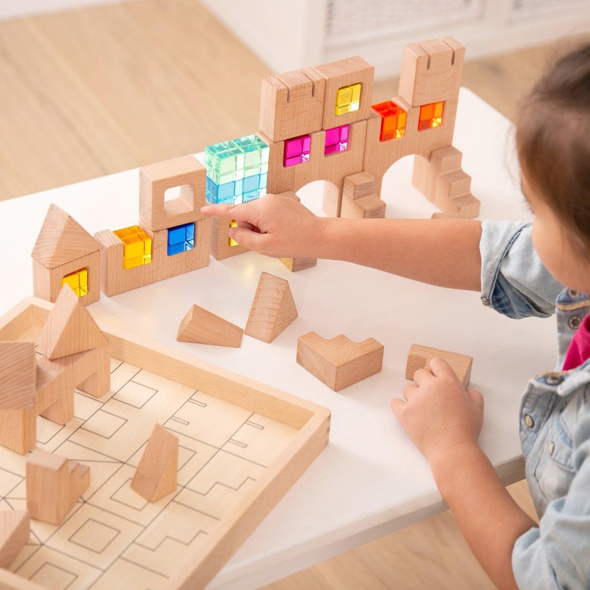 Wooden Building Gem Blocks – Baby Toys & Activity Equipment for children, available at Learning Bugs UK