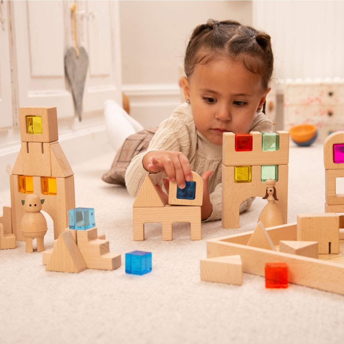 Wooden Building Gem Blocks – Baby Toys & Activity Equipment for children, available at Learning Bugs UK