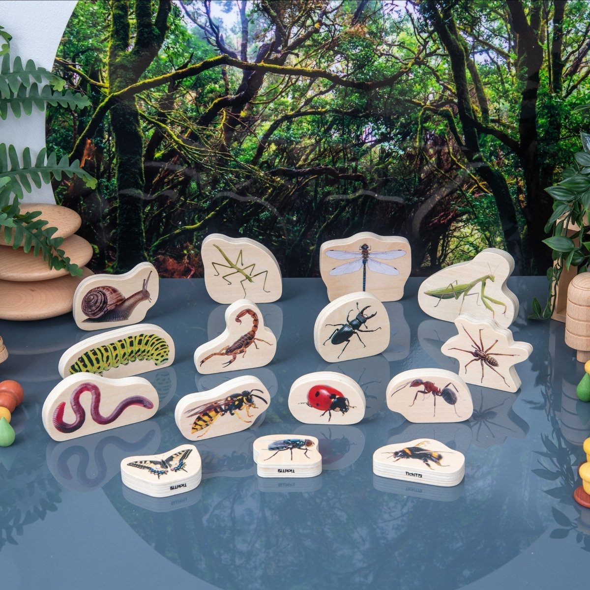 Wooden Minibeast Blocks – Baby Toys & Activity Equipment for children, available at Learning Bugs UK