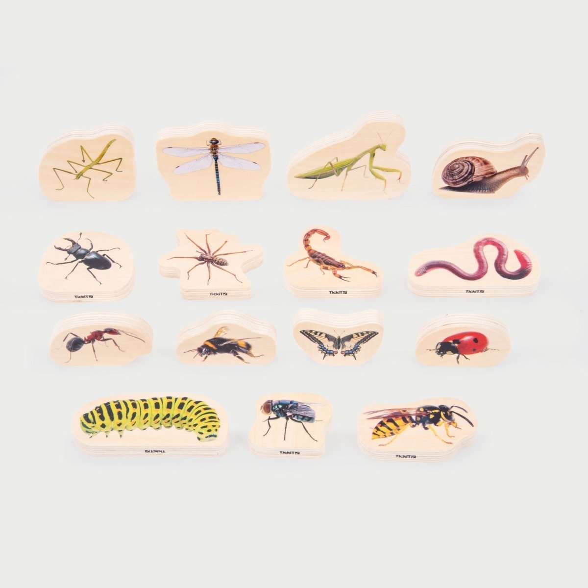 Wooden Minibeast Blocks – Baby Toys & Activity Equipment for children, available at Learning Bugs UK