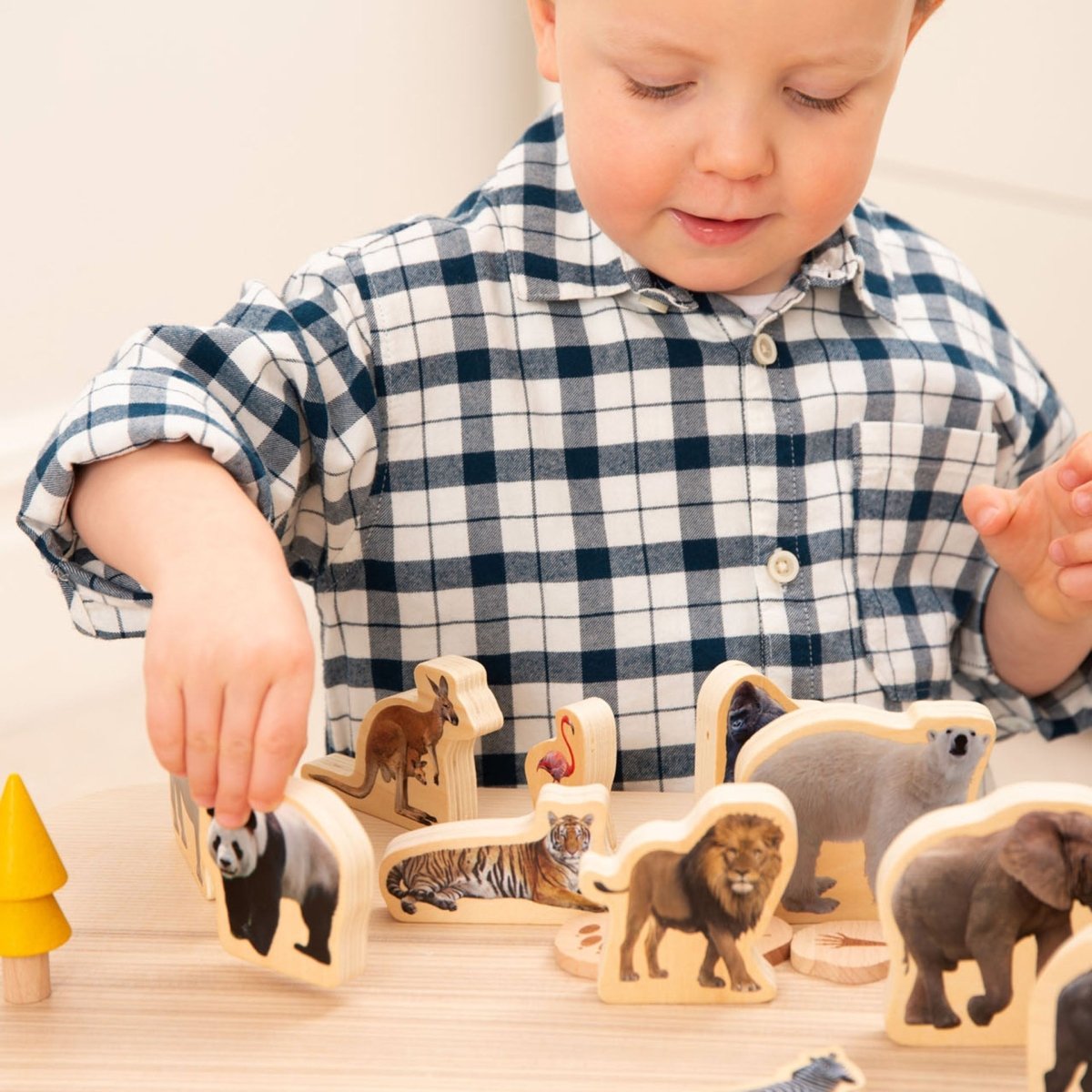 Wooden Wild Animal Blocks – Baby Toys & Activity Equipment for children, available at Learning Bugs UK