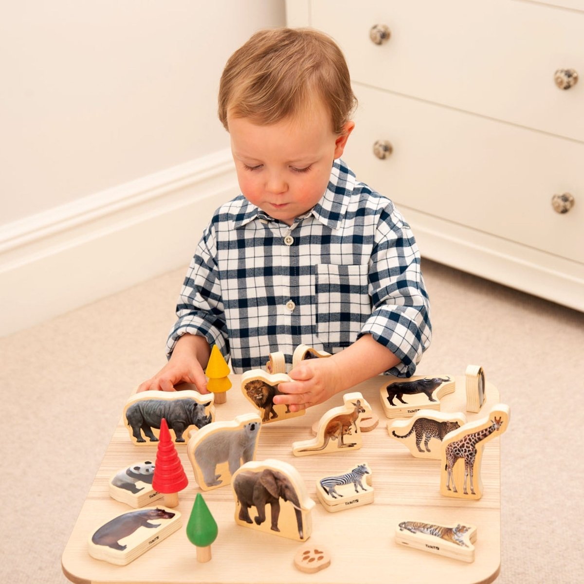 Wooden Wild Animal Blocks – Baby Toys & Activity Equipment for children, available at Learning Bugs UK
