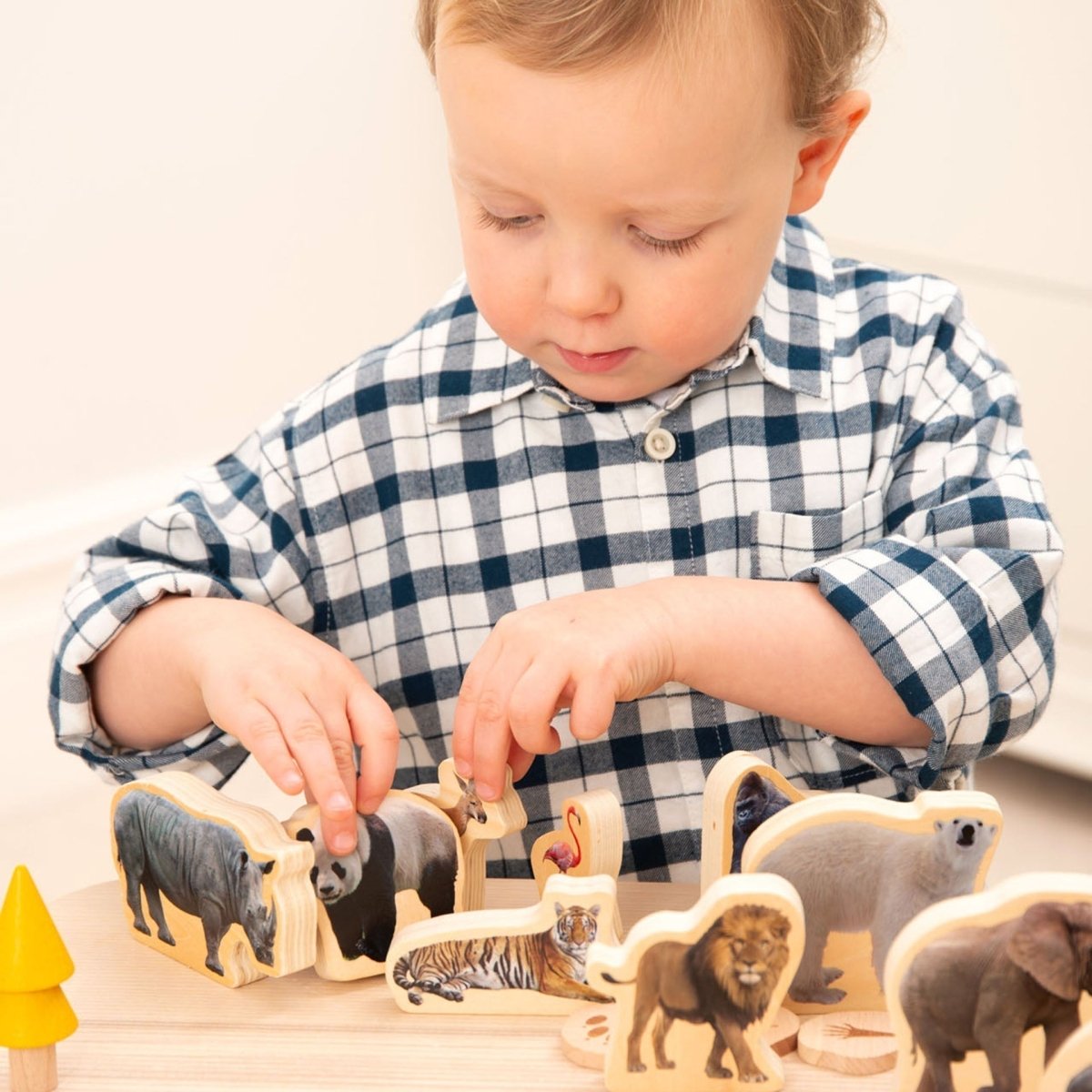 Wooden Wild Animal Blocks – Baby Toys & Activity Equipment for children, available at Learning Bugs UK