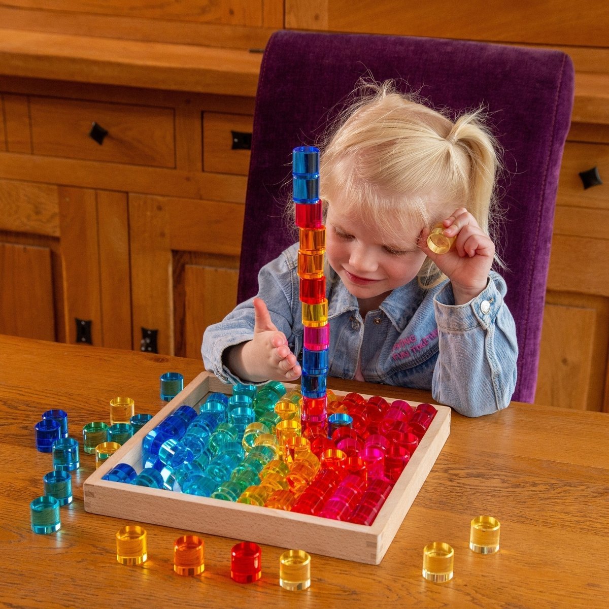 Gem Circle Mirror Tray – Baby Toys & Activity Equipment for children, available at Learning Bugs UK