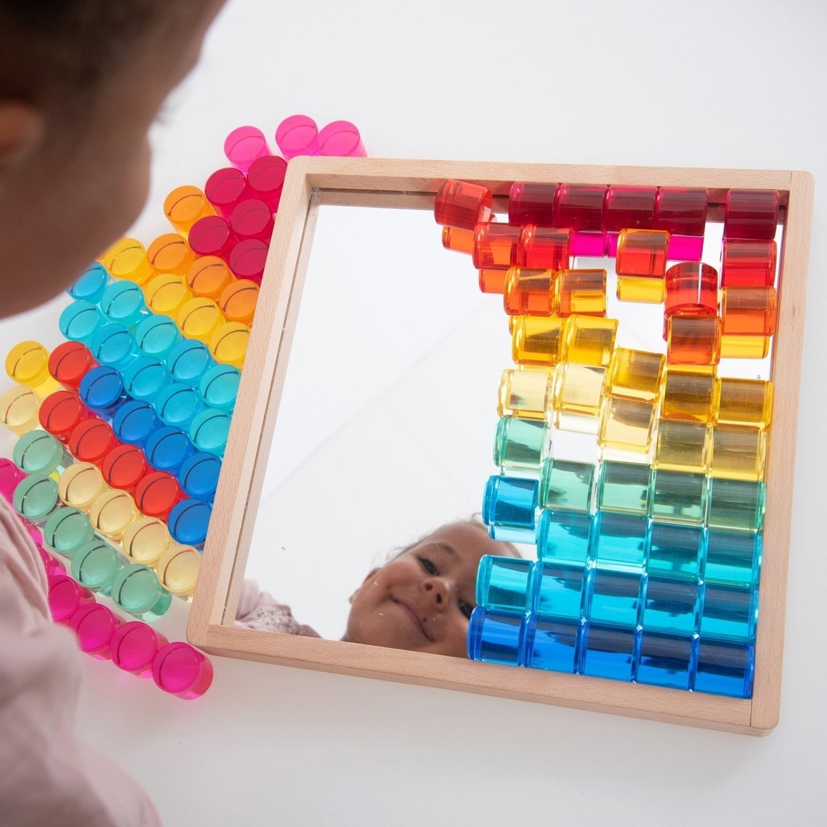 Gem Circle Mirror Tray – Baby Toys & Activity Equipment for children, available at Learning Bugs UK