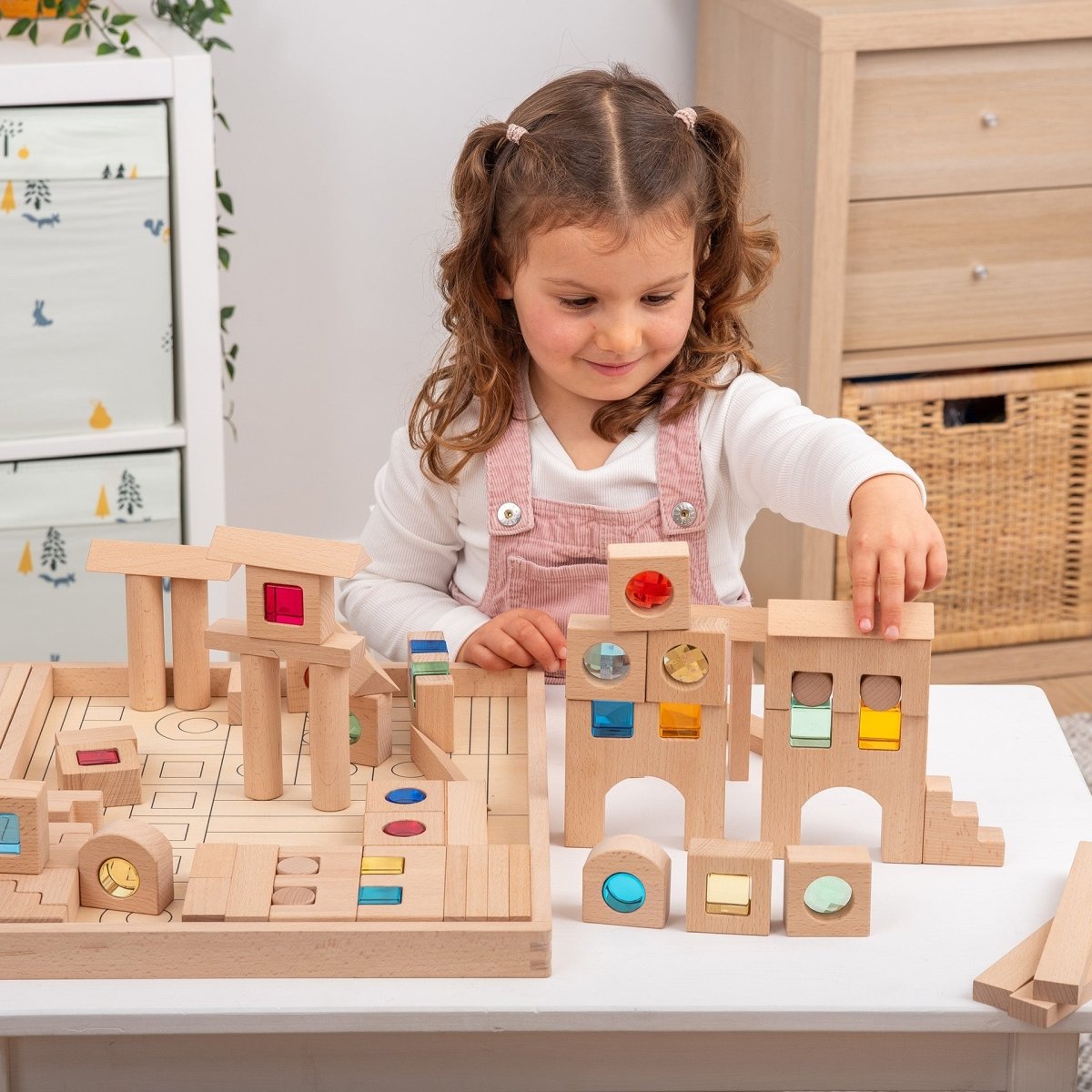Wooden Building Gem Blocks Super Set – Baby Toys & Activity Equipment for children, available at Learning Bugs UK