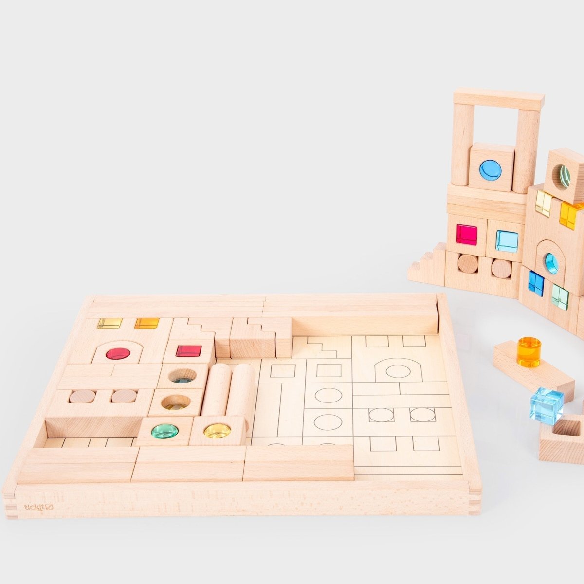 Wooden Building Gem Blocks Super Set – Baby Toys & Activity Equipment for children, available at Learning Bugs UK