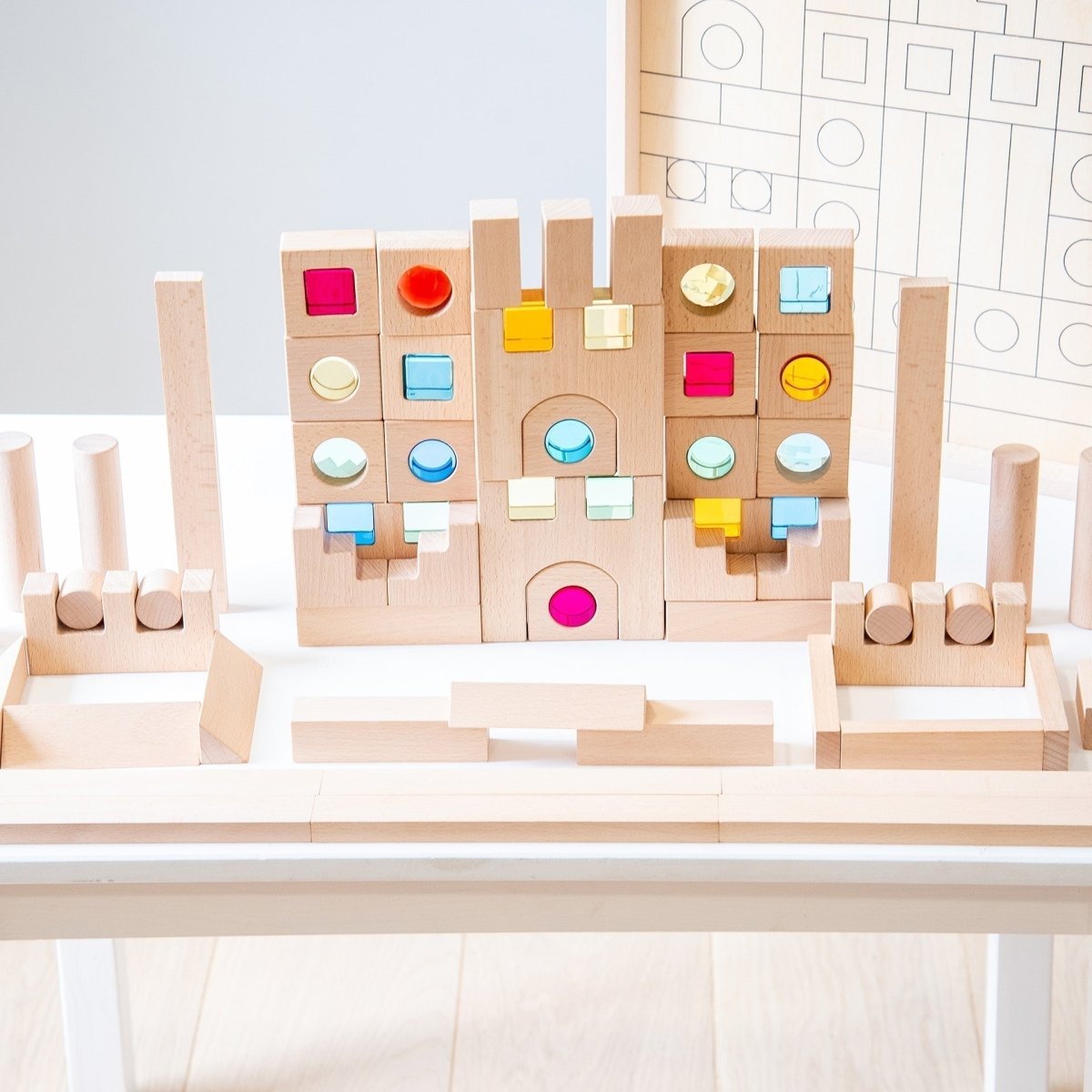 Wooden Building Gem Blocks Super Set – Baby Toys & Activity Equipment for children, available at Learning Bugs UK