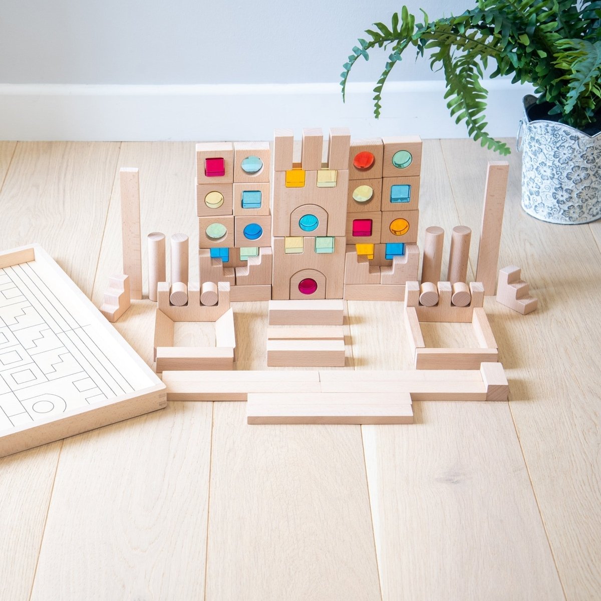 Wooden Building Gem Blocks Super Set – Baby Toys & Activity Equipment for children, available at Learning Bugs UK