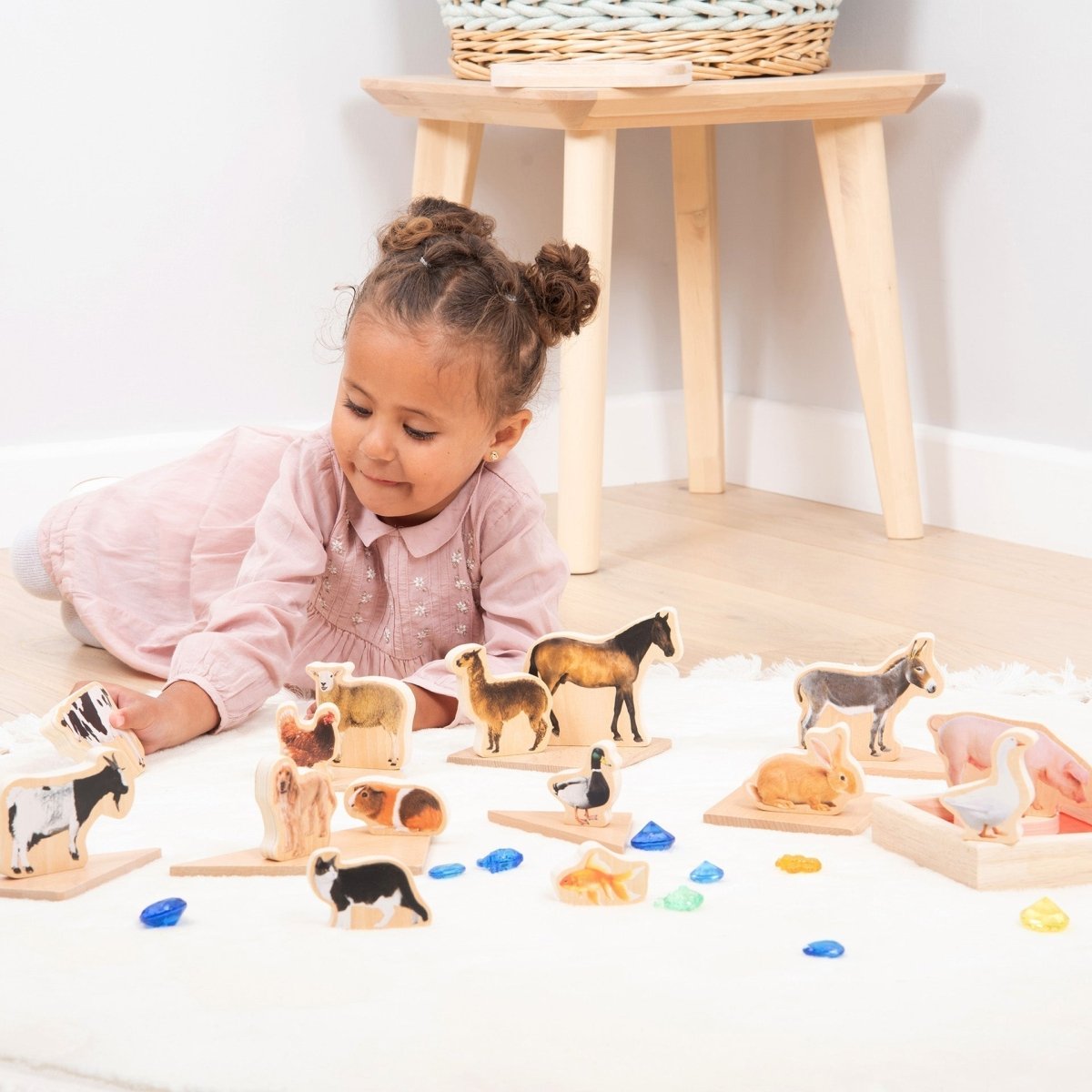 Wooden Domestic Animal Blocks – Baby Toys & Activity Equipment for children, available at Learning Bugs UK