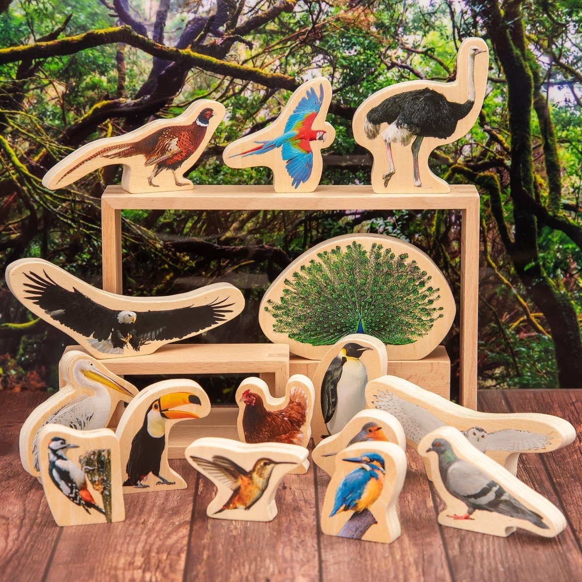 Wooden Bird Blocks – for children, available at Learning Bugs UK