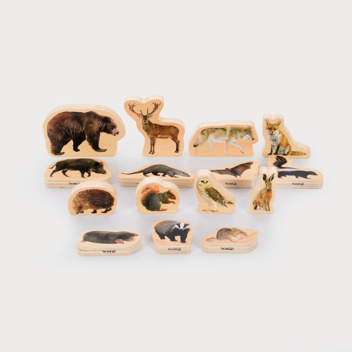 Wooden Forest Animal Blocks – for children, available at Learning Bugs UK