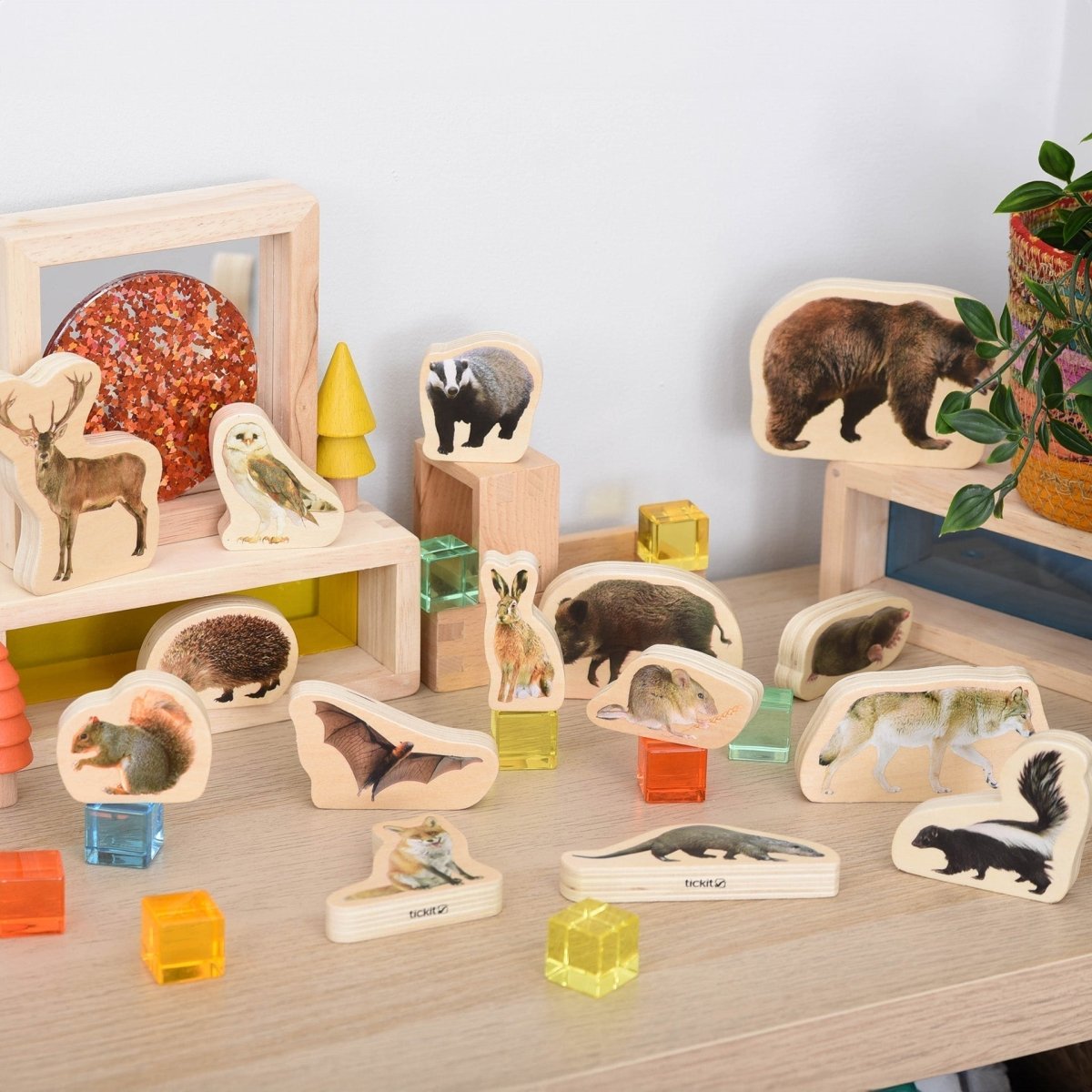 Wooden Forest Animal Blocks – for children, available at Learning Bugs UK