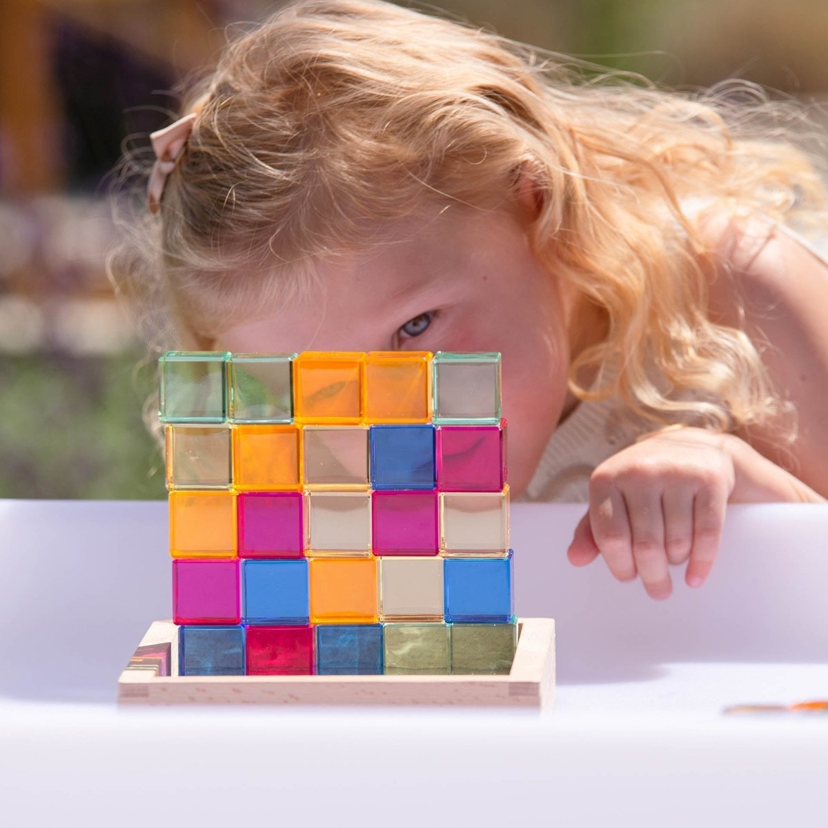 Gem Cube Mirror Tray – for children, available at Learning Bugs UK