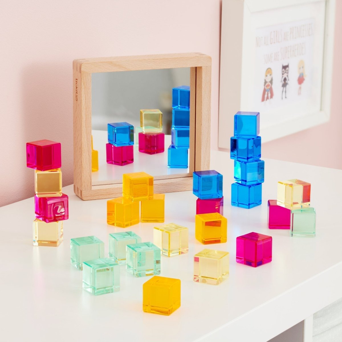 Gem Cube Mirror Tray – for children, available at Learning Bugs UK