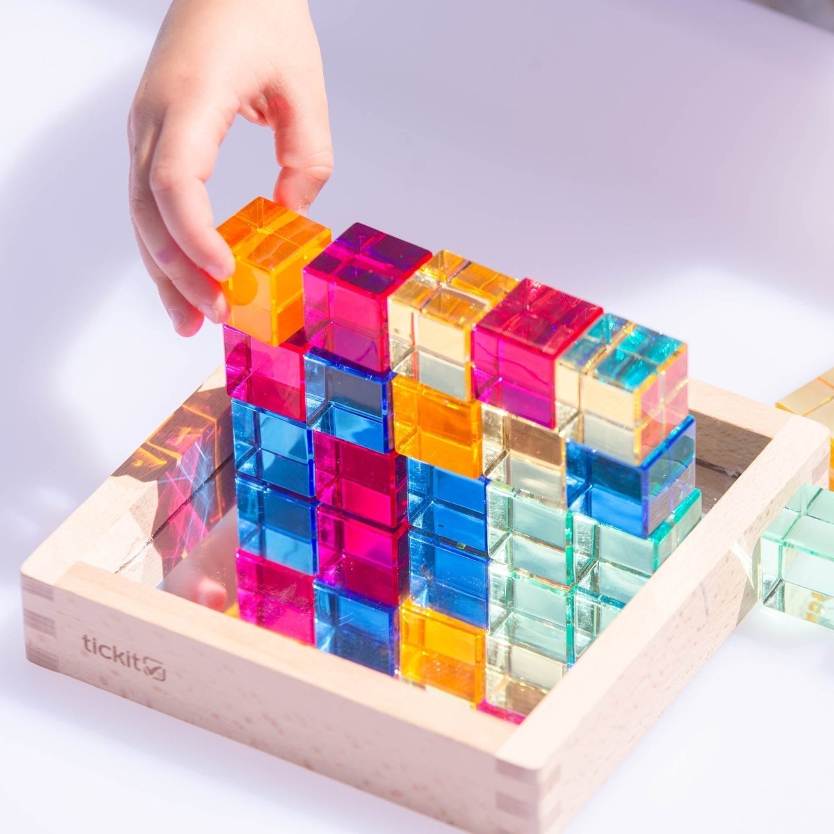 Gem Cube Mirror Tray – for children, available at Learning Bugs UK
