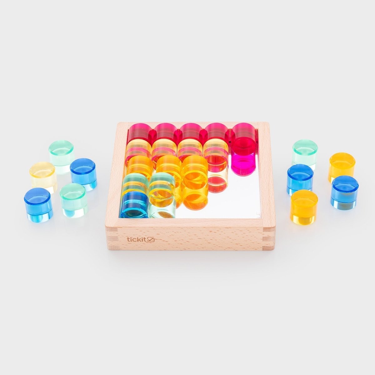 Gem Circle Mirror Tray – for children, available at Learning Bugs UK