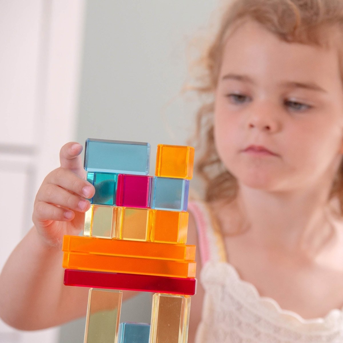 Gem Building Shapes Mirror Tray – for children, available at Learning Bugs UK
