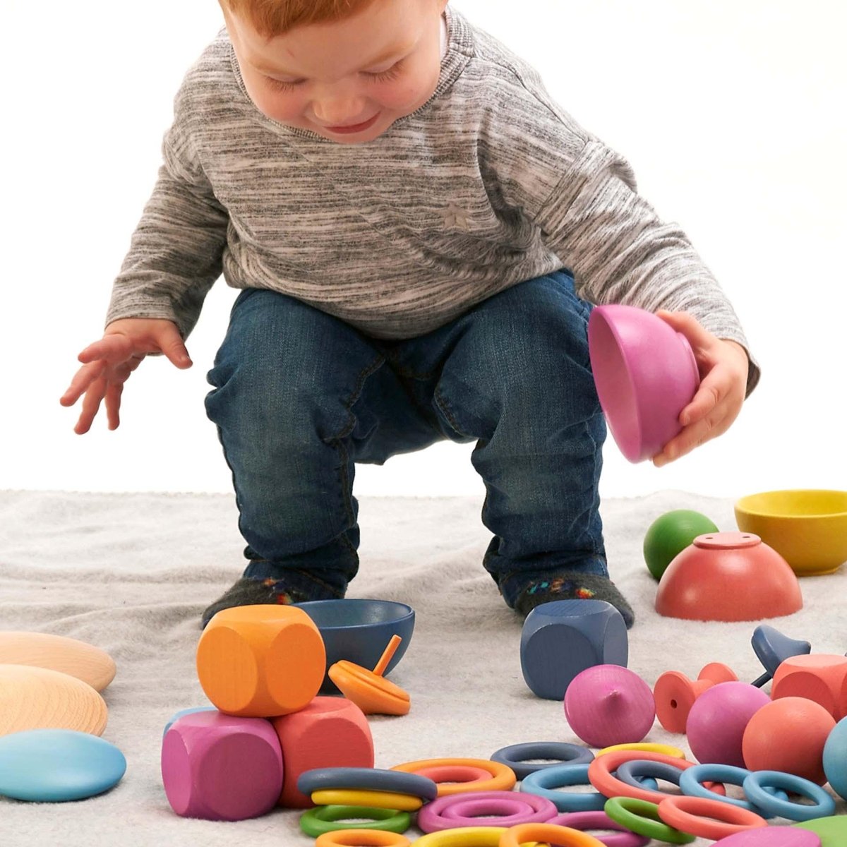 Rainbow Wooden Super Set – Baby Toys & Activity Equipment for children, available at Learning Bugs UK
