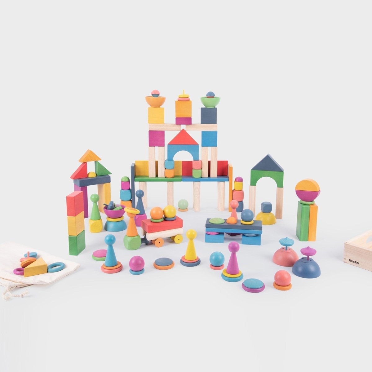 Rainbow Wooden Super Set – Baby Toys & Activity Equipment for children, available at Learning Bugs UK