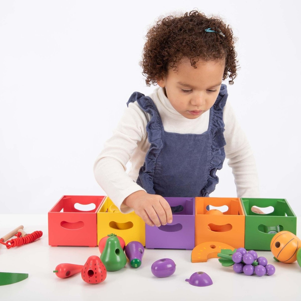 Wooden Sorting Fruit & Vegetable Crates – Small World Play - Accessories for children, available at Learning Bugs UK