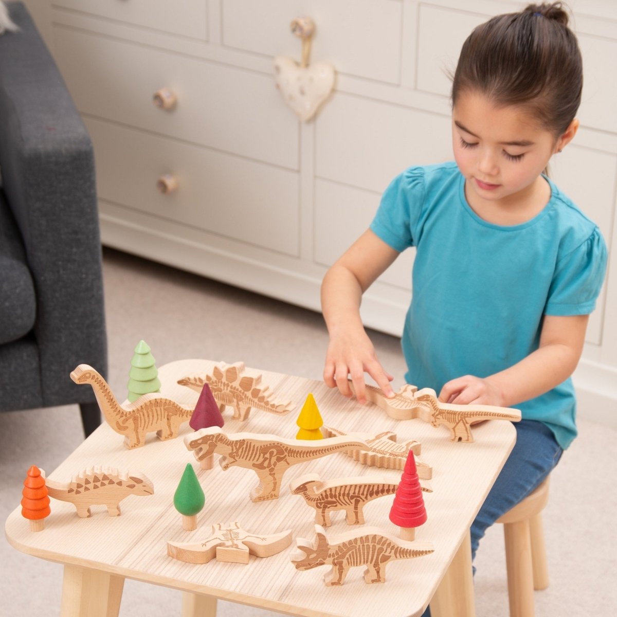 Wooden Dinosaur Blocks – Baby Toys & Activity Equipment for children, available at Learning Bugs UK