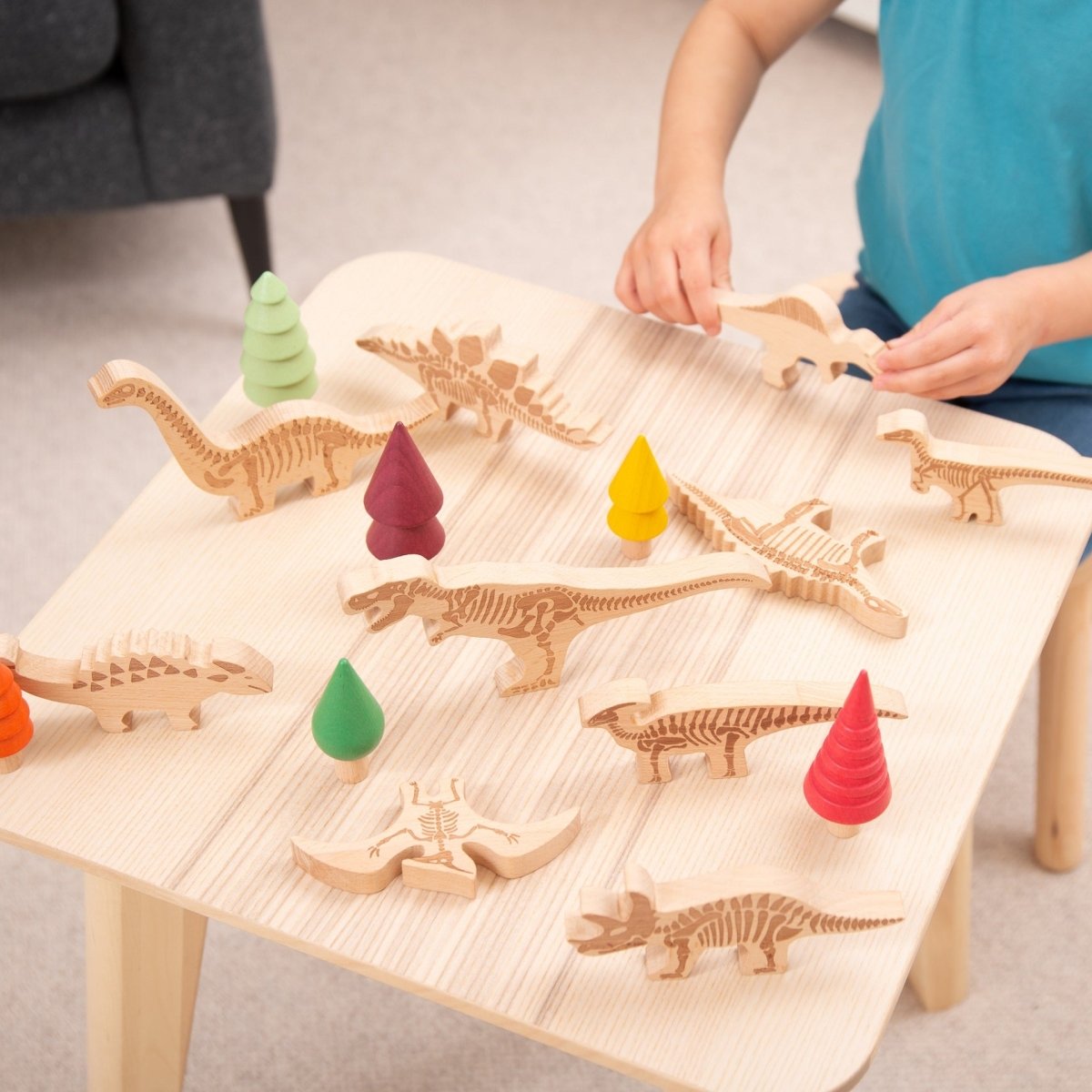 Wooden Dinosaur Blocks – Baby Toys & Activity Equipment for children, available at Learning Bugs UK