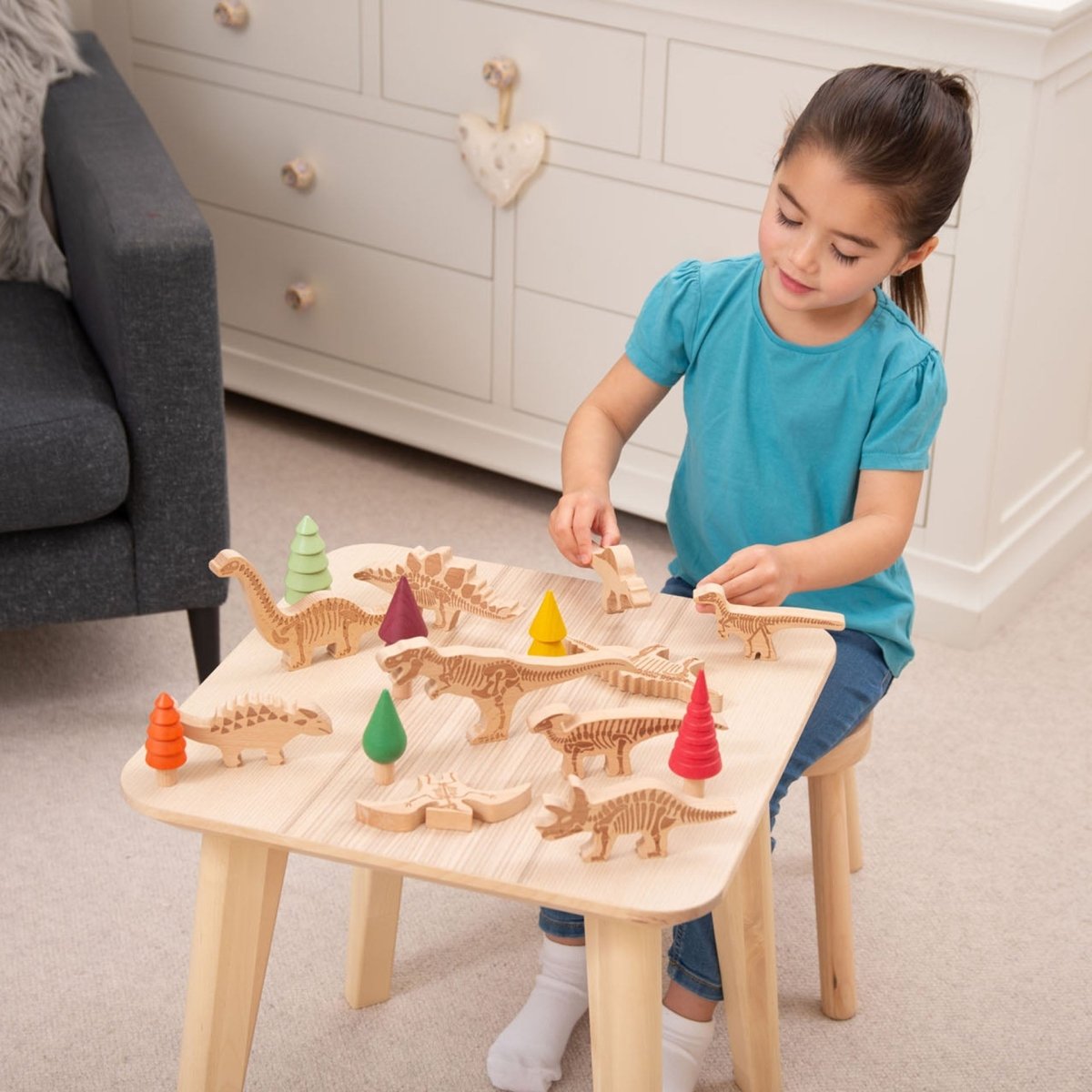 Wooden Dinosaur Blocks – Baby Toys & Activity Equipment for children, available at Learning Bugs UK