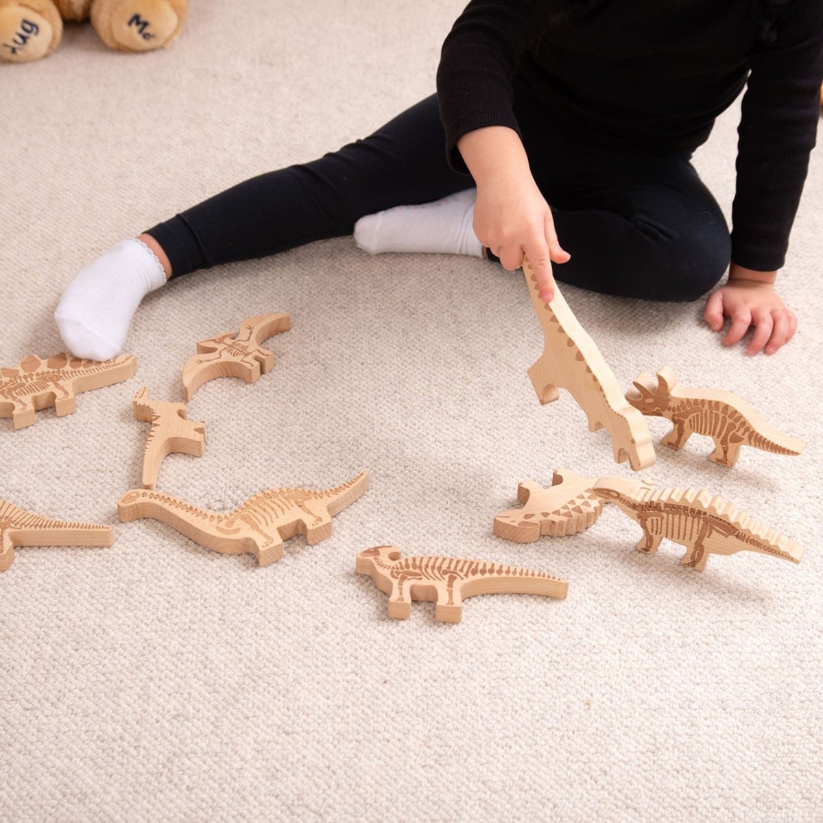 Wooden Dinosaur Blocks – Baby Toys & Activity Equipment for children, available at Learning Bugs UK