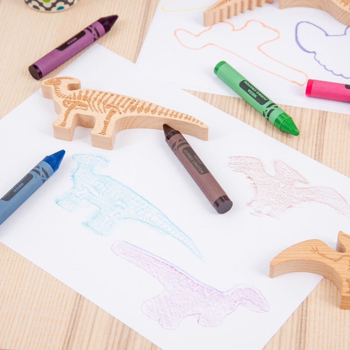 Wooden Dinosaur Blocks – Baby Toys & Activity Equipment for children, available at Learning Bugs UK