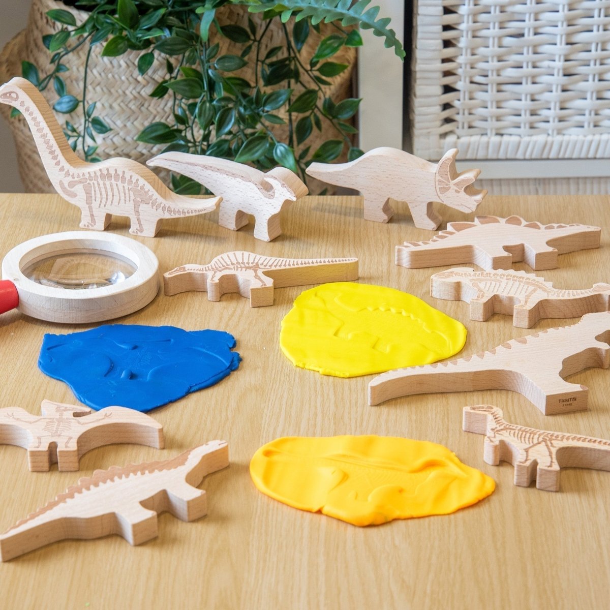 Wooden Dinosaur Blocks – Baby Toys & Activity Equipment for children, available at Learning Bugs UK