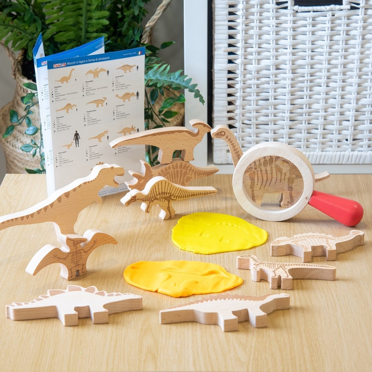 Wooden Dinosaur Blocks – Baby Toys & Activity Equipment for children, available at Learning Bugs UK